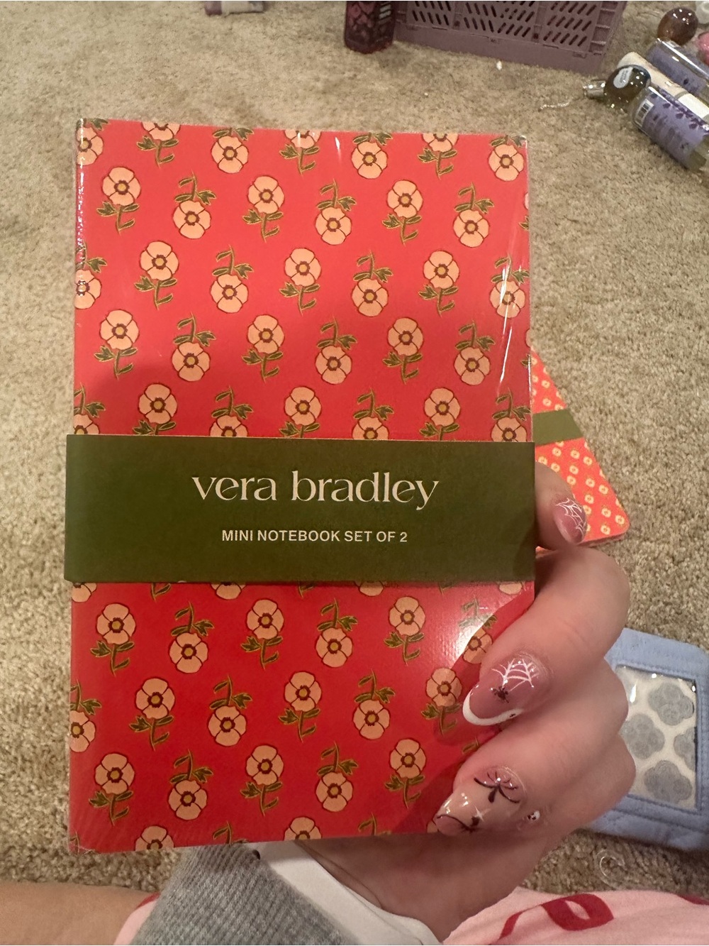 Vera Bradley Coral Floral Mini Notebook Set of 2